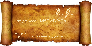 Marjanov Járfás névjegykártya